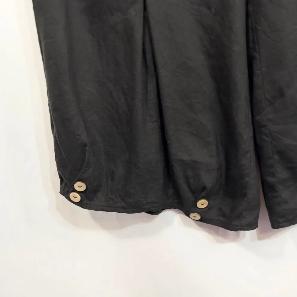 Soft Surroundings‎ Large Capri Pants Black Linen Crop Elastic Waist Pull On 890